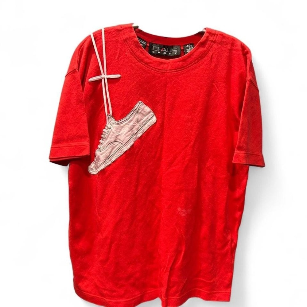 WOMENS RETRO 80'S/90'S‎ OVERSIZED RED TEE SIZE MEDIUM